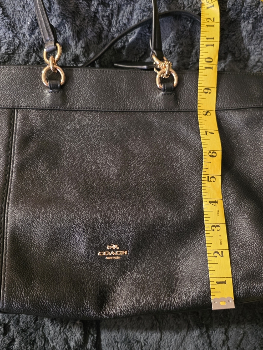 Coach Black Pebbled Leather Lenox Satchel - Picture 5 of 6